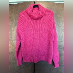 Pink Nine West Knit Turtleneck Sweater